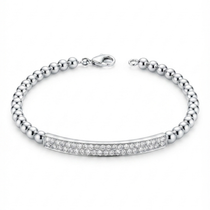 Beaded Diamond Bar Bracelet