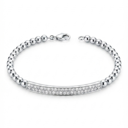 Beaded Diamond Bar Bracelet