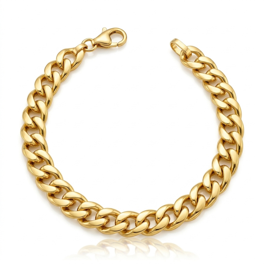 Classic Curb Link Yellow Gold Bracelet