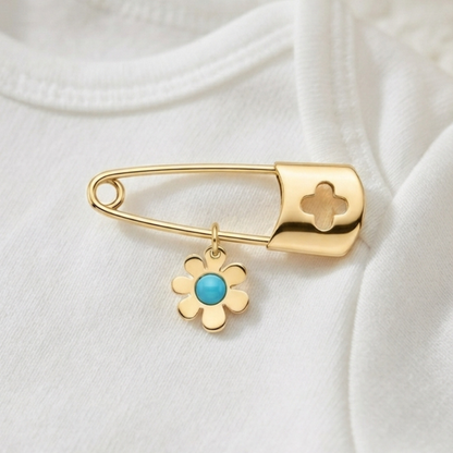 Flower Safety Pin Brooch