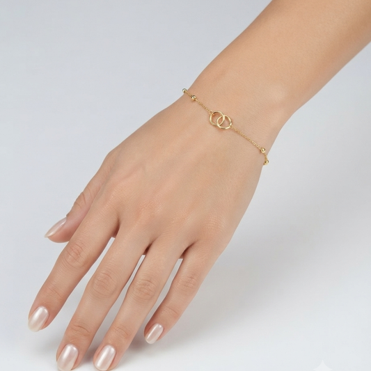 Rings link 18k gold bracelet