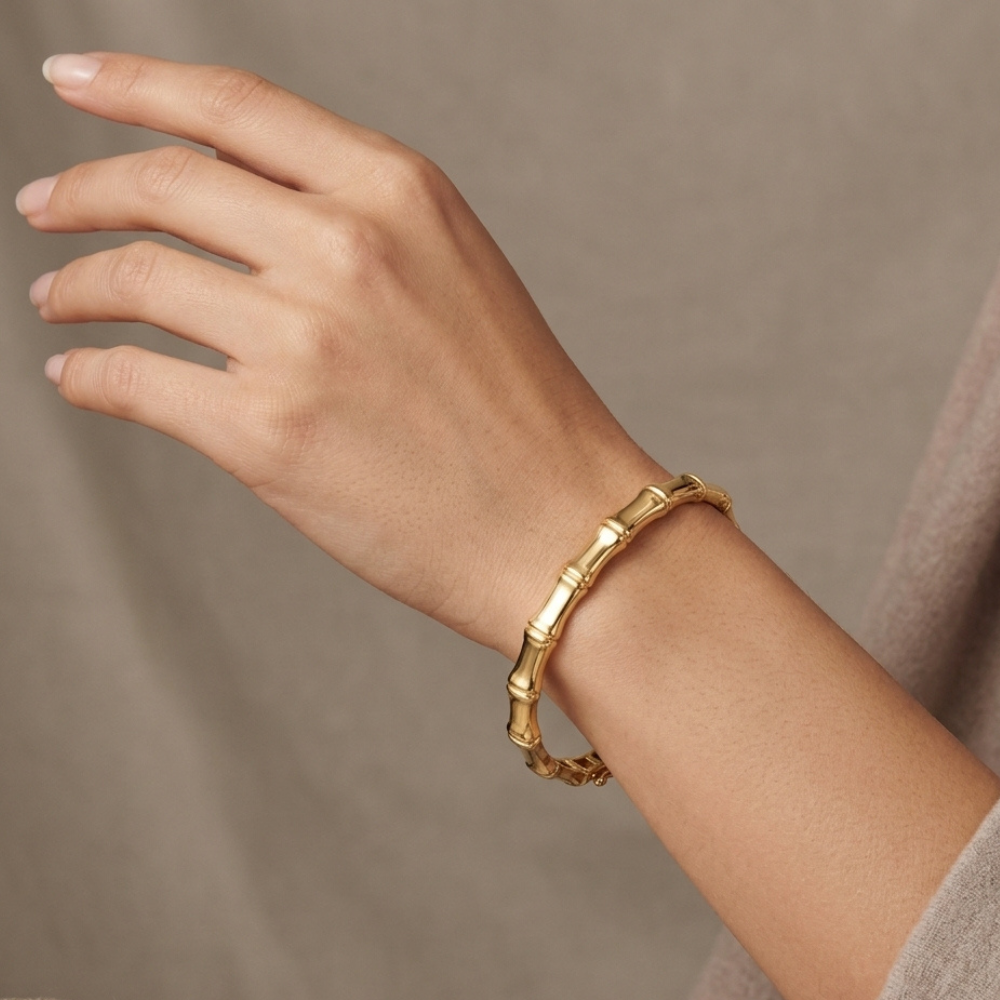 Bamboo Link Gold Bracelet