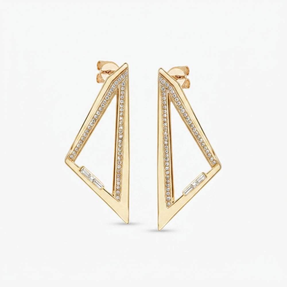 Geometric Glamour – irregular quadrilateral earrings