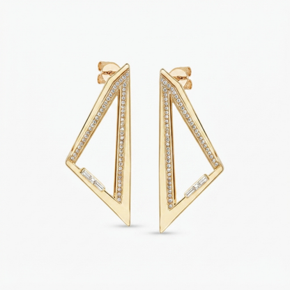 Geometric Glamour – irregular quadrilateral earrings