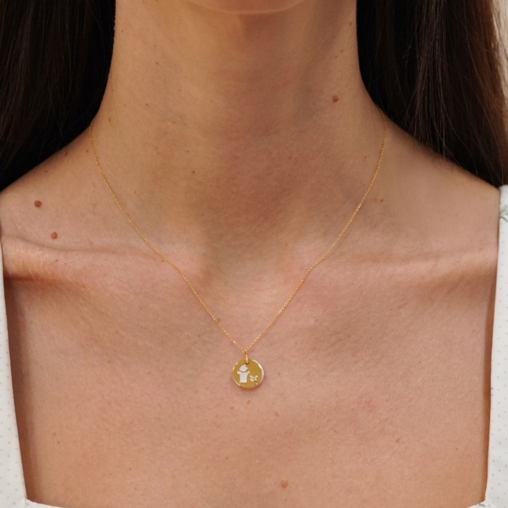 Baby Boy Mother of Pearl & Diamond Necklace