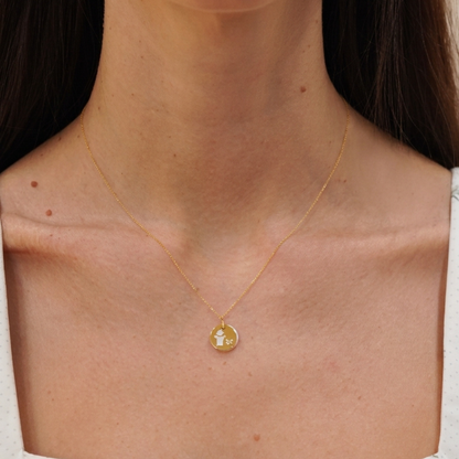 Baby Boy Mother of Pearl & Diamond Necklace