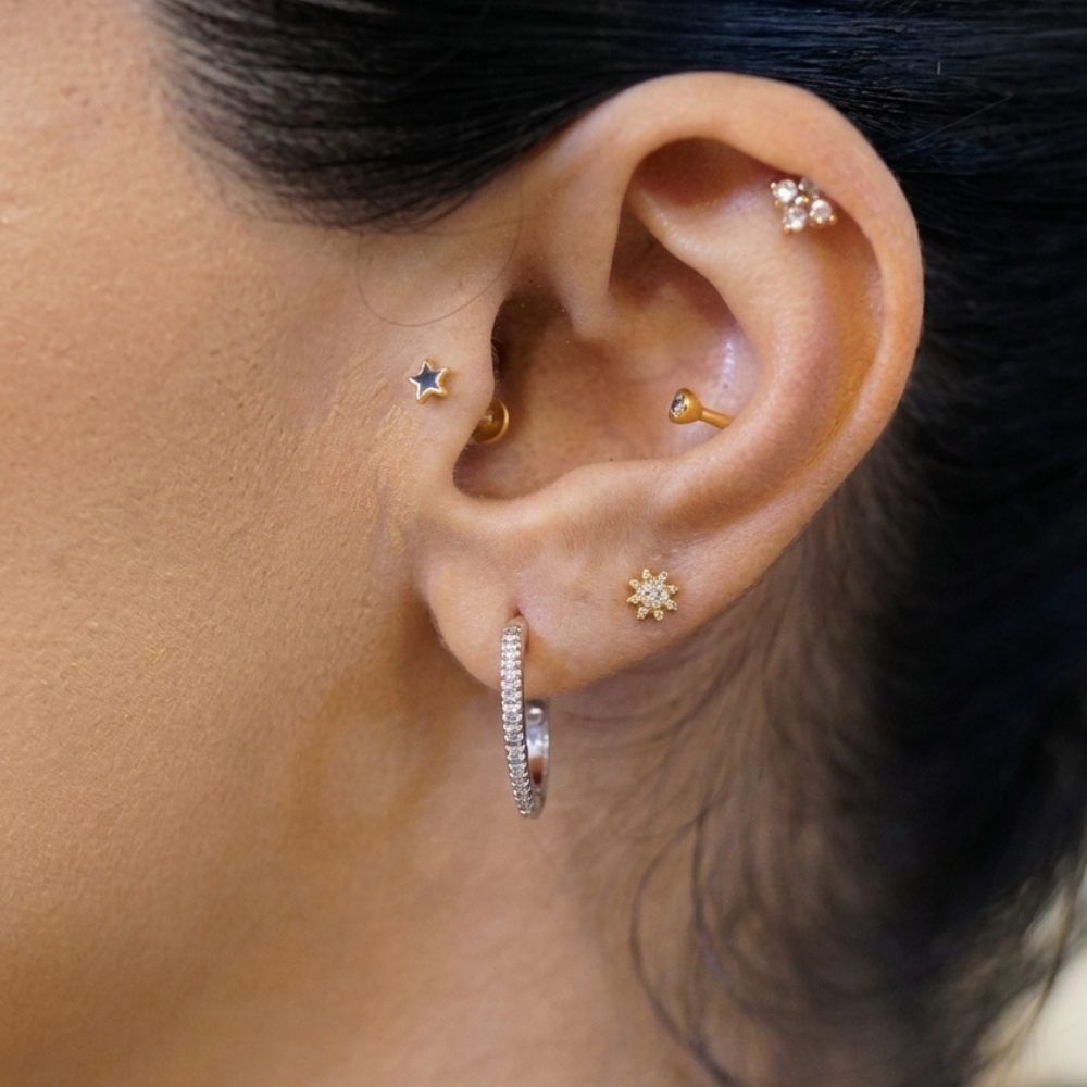 Mini Diamond Hoop Earrings