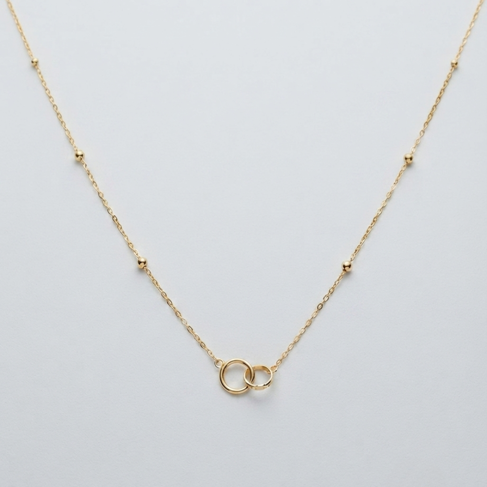 Rings link 18k gold necklace