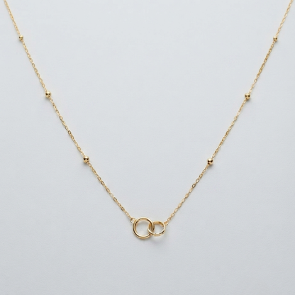 Rings link 18k gold necklace
