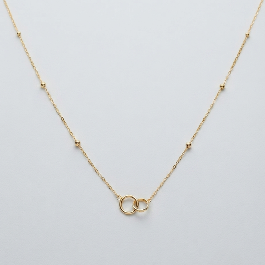 Rings link 18k gold necklace