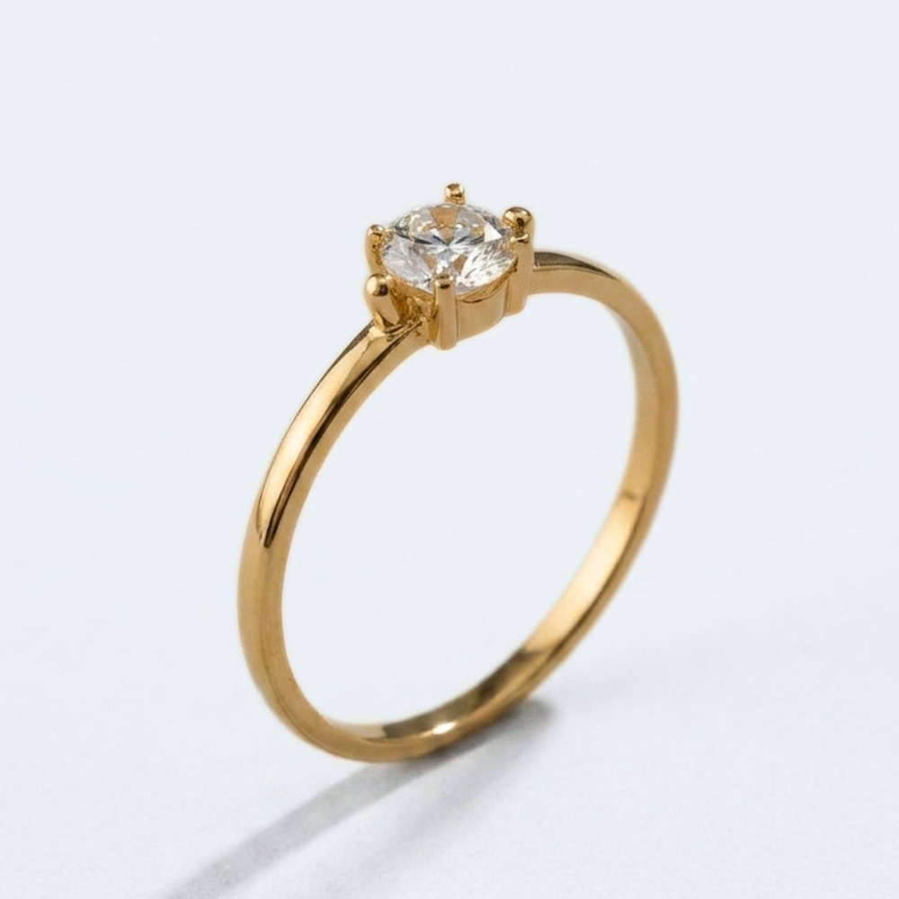 Minimal Solitaire Engagement - 18k Ring