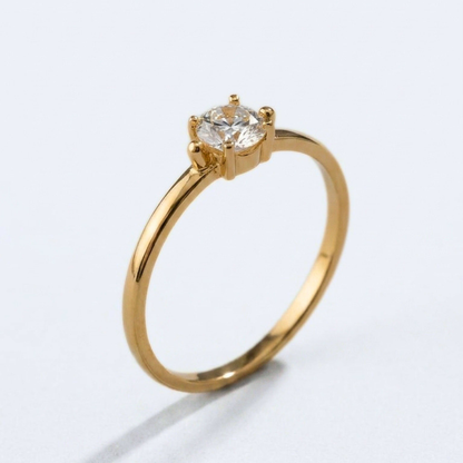 Minimal Solitaire Engagement - 18k Ring
