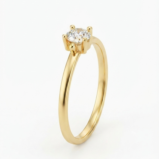 Minimal Solitaire Engagement - 18k Ring