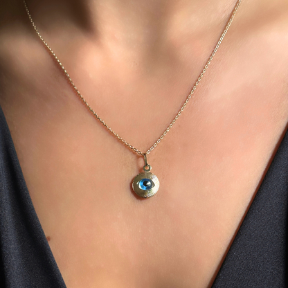 Evil eye charm - gold necklace
